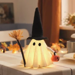 Gloria der Geist LED-Halloween Deko mit Hexenhut und Korb
