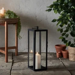 Große Bowen Gartenlaterne mit TruGlow® Outdoor Kerze