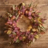 Herbstdeko-Set aus beleuchtetem Kranz & Girlande mit Laub
