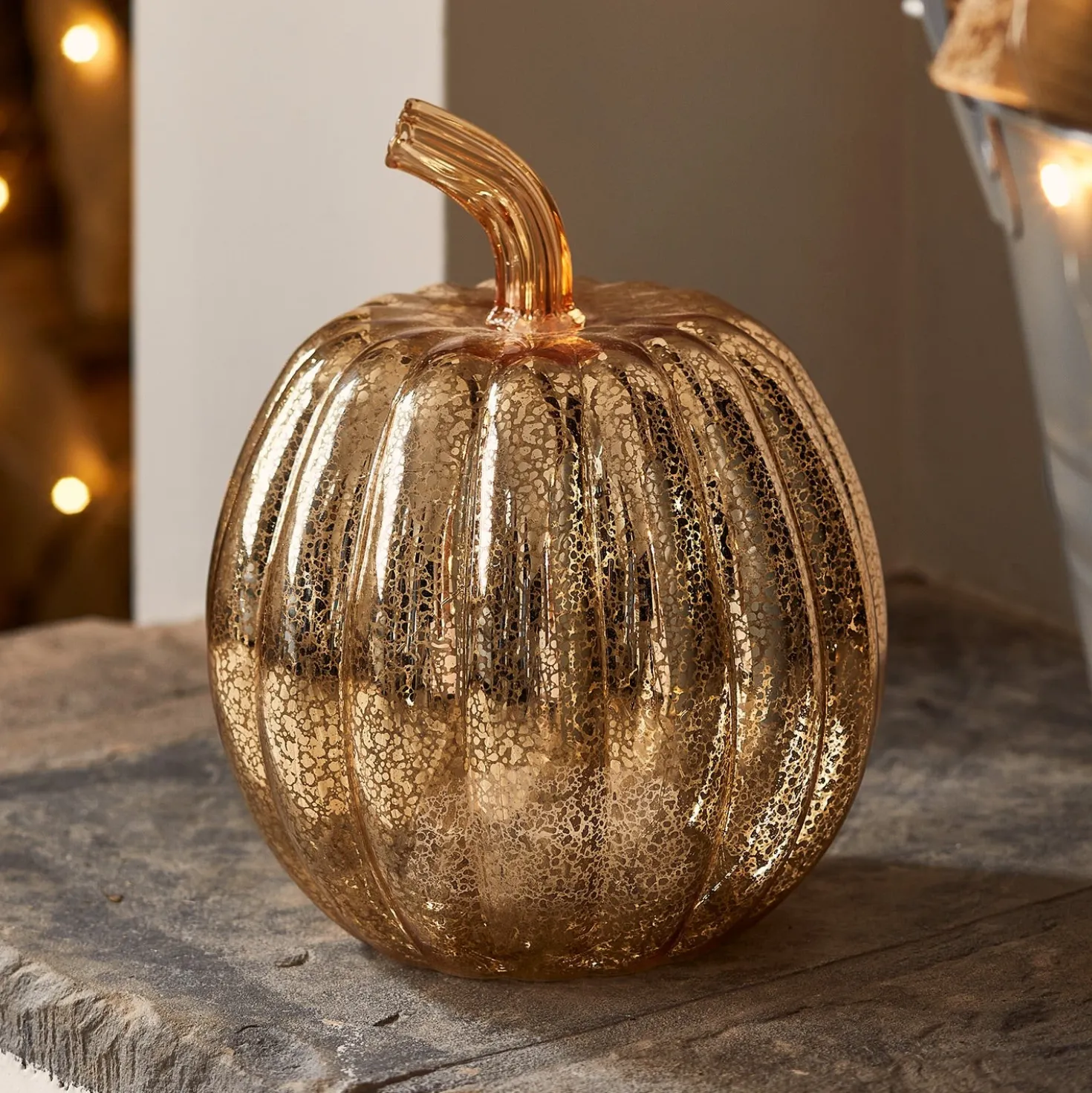 Herbstdeko Truglow® LED Kerzen Trio und LED Deko Kürbis