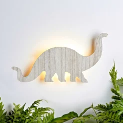 Holz Wandlampe Dinosaurier Diplodocus