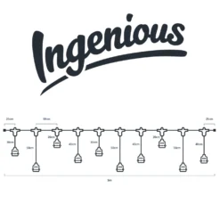 Ingenious Connect 5m Strang mit 10 x E27 Fassungen & variierenden Tiefen koppelbar