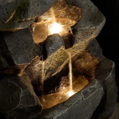 Ingleton 88cm LED Gartenbrunnen Felsen