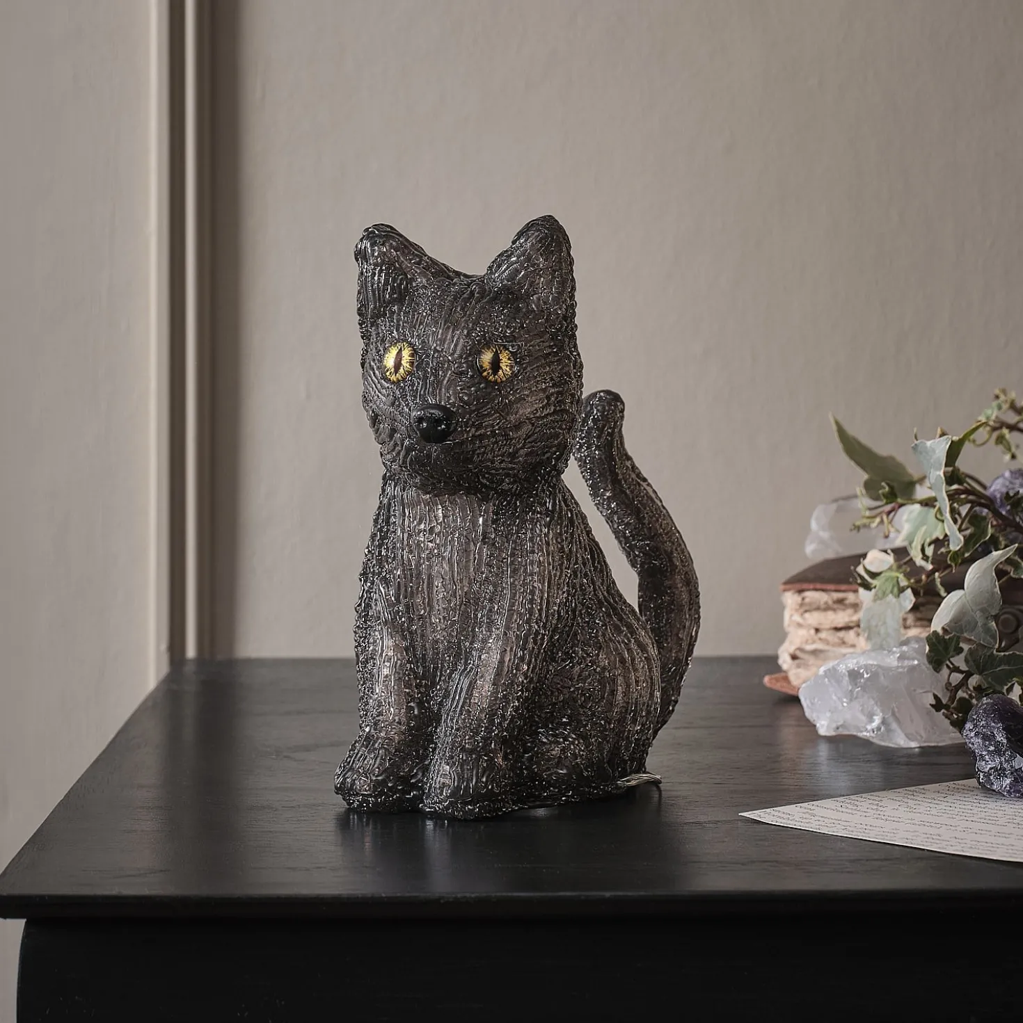 "Jet" die LED-Halloween Katze für den Außenbereich