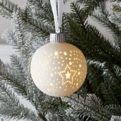 Keramik LED Weihnachtskugel