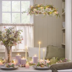 Künstlicher Tulpenstrauß mit Vase im Set in Buttergelb & Blush Pink
