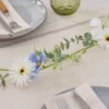 LED-Blumengirlande mit warmweißen Mikro-LEDs in Blau & Weiß