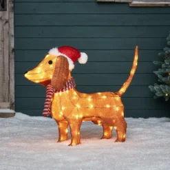 LED Dackel Weihnachtsfigur