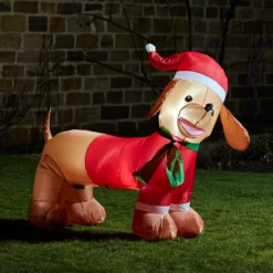 LED Dackel Weihnachtsfigur aufblasbar