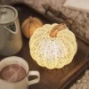 LED Deko Kürbis aus Glas antikweiß