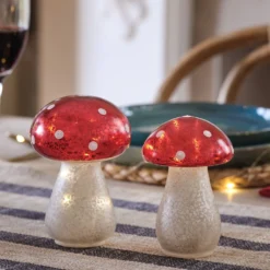 LED Glas Weihnachtsdeko Fliegenpilze