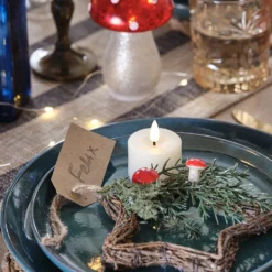 LED Glas Weihnachtsdeko Fliegenpilze