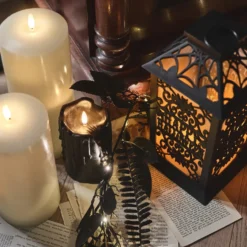 LED Halloween Laterne mit Flammeneffekt