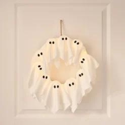 LED Halloween Türkranz 32 cm mit Geistern & 6h-Timer