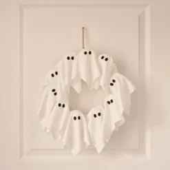 LED Halloween Türkranz 32 cm mit Geistern & 6h-Timer