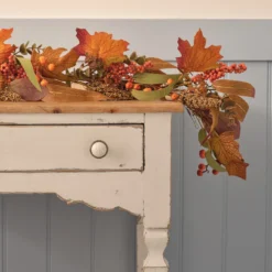 LED‑Herbstkranz mit Girlande & 6‑Stunden‑Timer