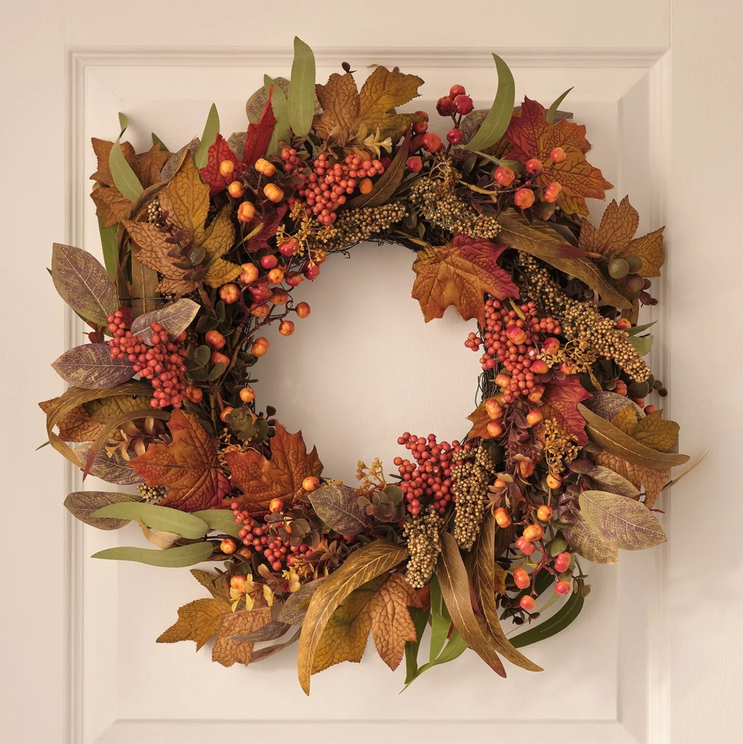 LED‑Herbstkranz mit Girlande & 6‑Stunden‑Timer