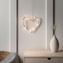 LED Herz Deko mit Perlen