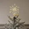 LED Metall Schneeflocke Weihnachtsbaumspitze weiß