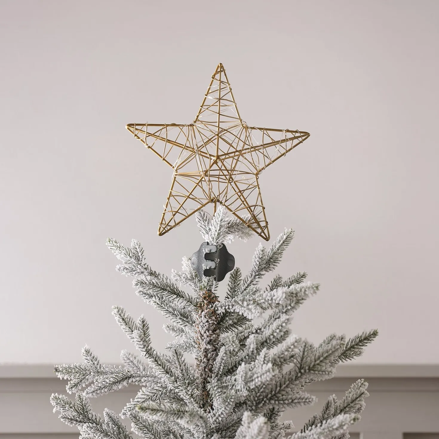 LED Metall Stern Weihnachtsbaumspitze gold