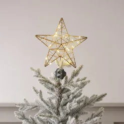 LED Metall Stern Weihnachtsbaumspitze gold
