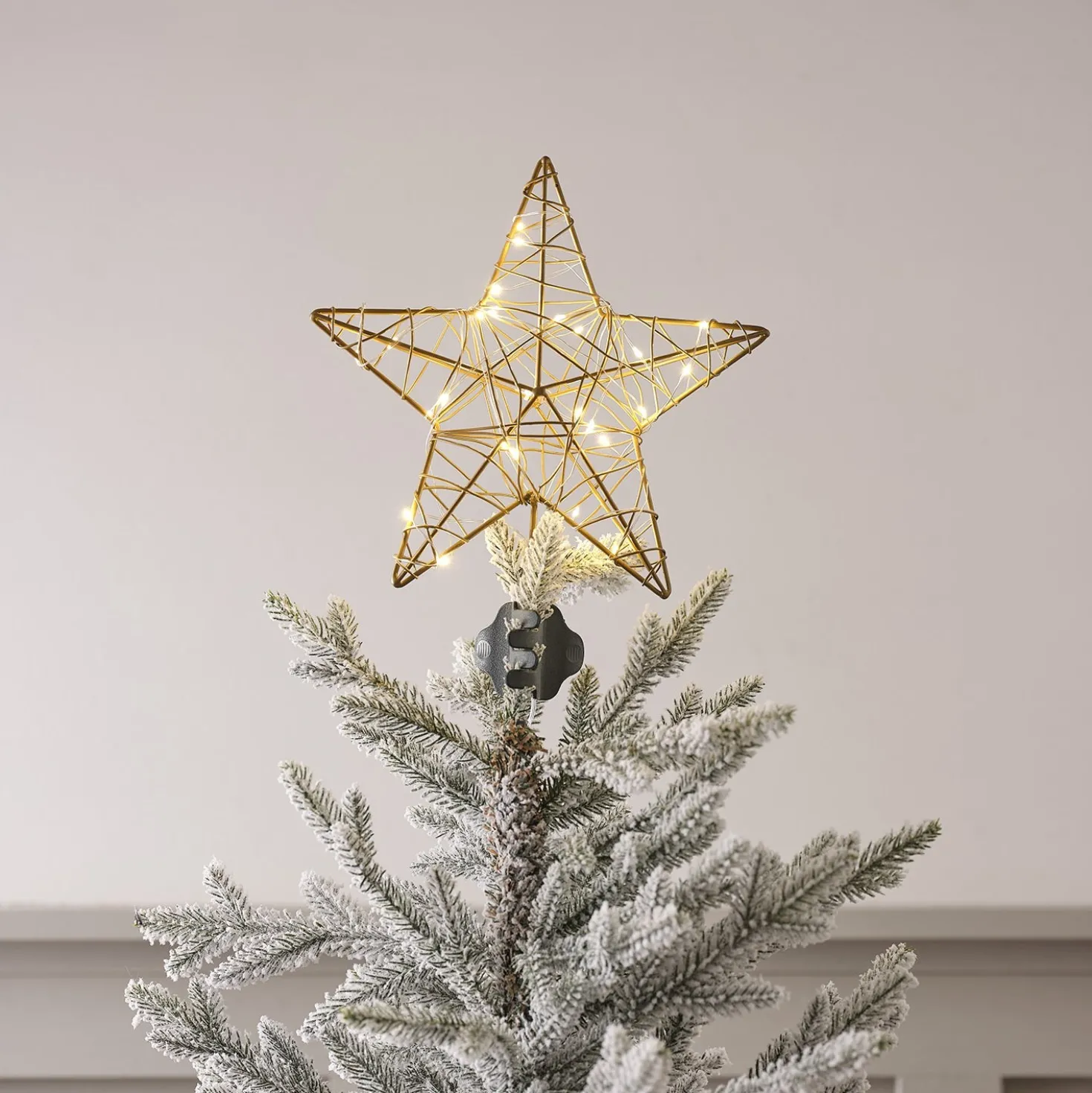 LED Metall Stern Weihnachtsbaumspitze gold