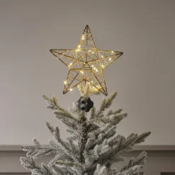 LED Metall Stern Weihnachtsbaumspitze gold