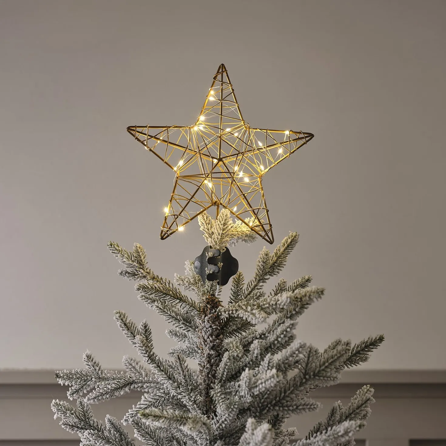 LED Metall Stern Weihnachtsbaumspitze gold