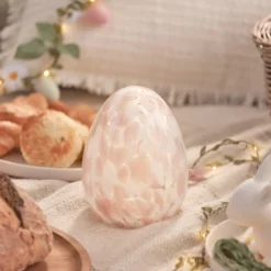 LED-Osterei aus Konfetti-Glas batteriebetrieben pastellrosa