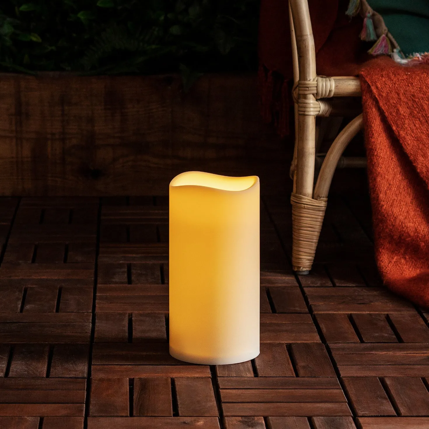 LED Outdoor Kerze Timer 22,5cm