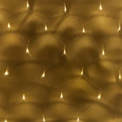 LED Solar Lichternetz 100er Warmweiß Transparentes Kabel