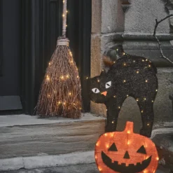 LED Stableuchte Katze und Kürbis