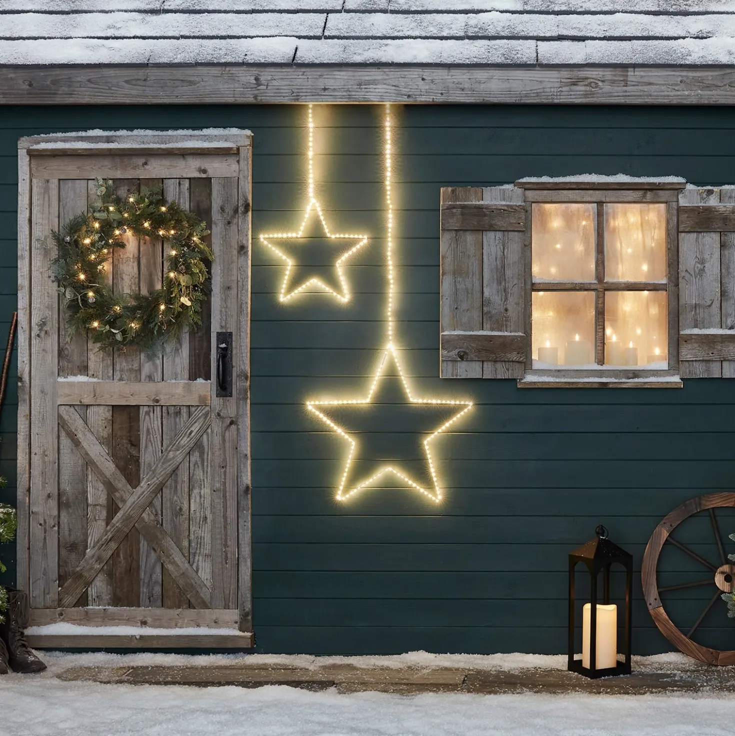 LED Stern Duo Weihnachtsbeleuchtung außen