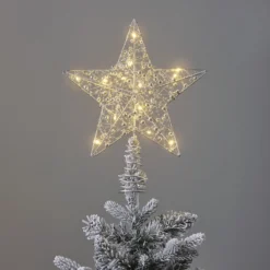 LED-Stern Weihnachtsbaumspitze silber