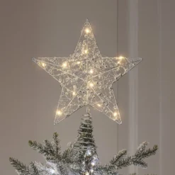 LED-Stern Weihnachtsbaumspitze silber