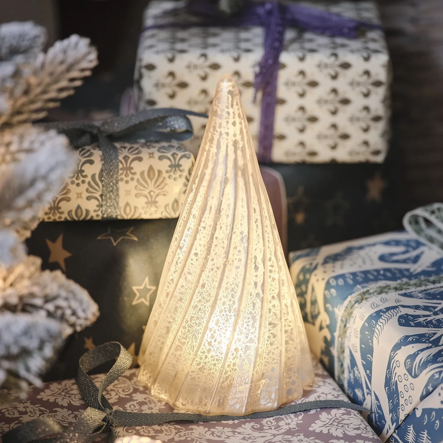 LED-Weihnachtsbaum aus Glas