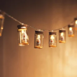 Luna 10er LED Lichterkette Gläser mit Geistern