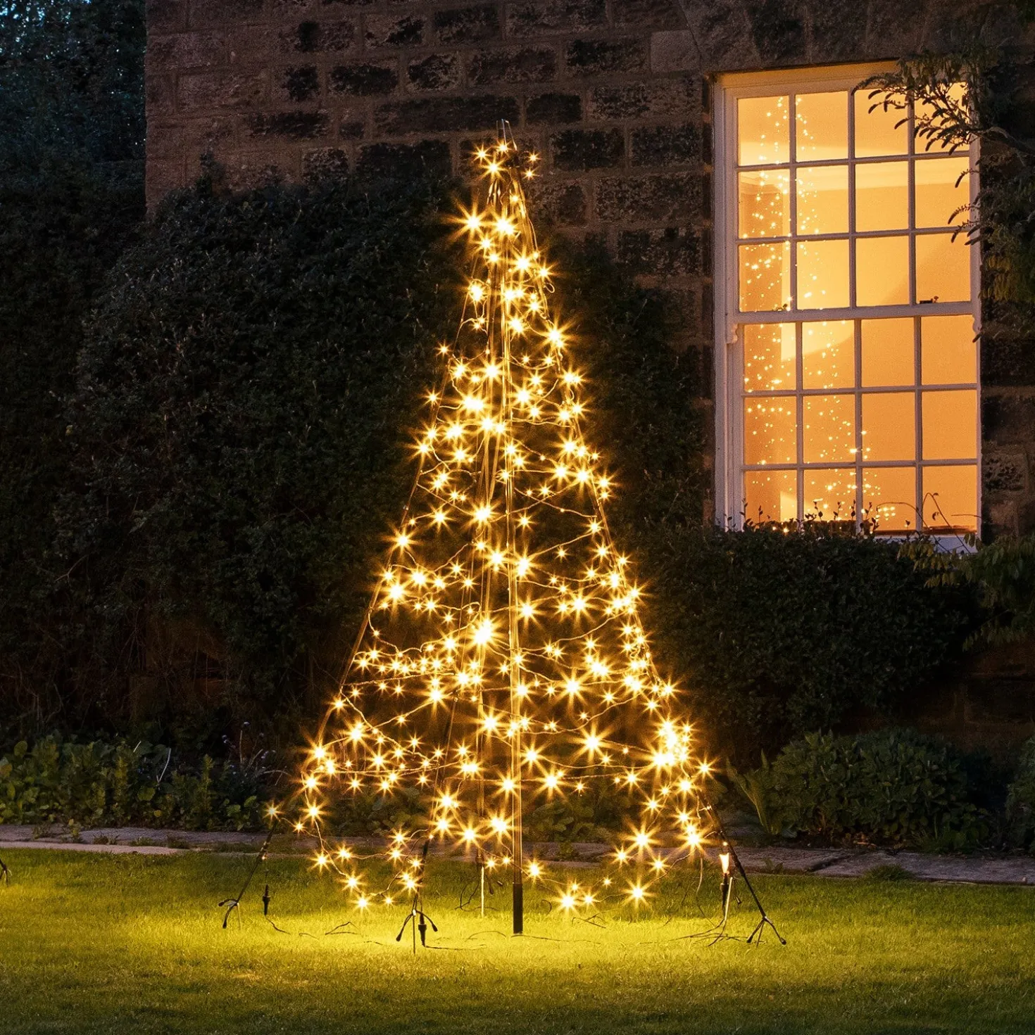 2m Fairybell LED Baum Weihnachtsdeko außen