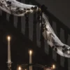 1,8m Halloweengirlande schwarzes Laub mit Beleuchtung