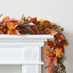 2m Herbstgirlande Ahornblätter mit Beleuchtung