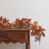 2m Herbstgirlande mit bunten Ahornblättern und Micro Lichterkette