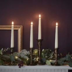 4 Mini TruGlow® LED Stabkerzen Echtwachs mit Fernbedienung