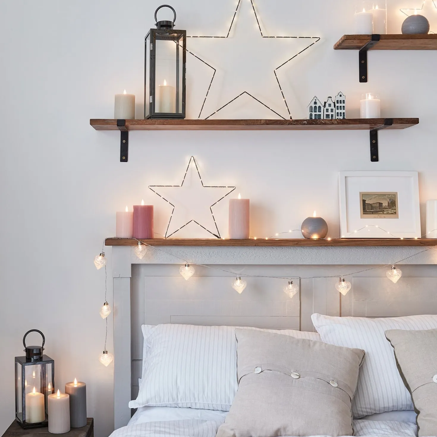 Mittelgroße LED Laterne Edelstahl dunkelgrau mit TruGlow® LED Kerze