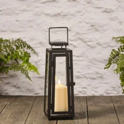Mittelgroße Porto Solar-Laterne mit TruGlow® Outdoor-Kerze