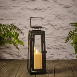 Mittelgroße Porto Solar-Laterne mit TruGlow® Outdoor-Kerze