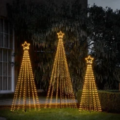 2,4m LED Baum Weihnachtsdeko außen warmweiß