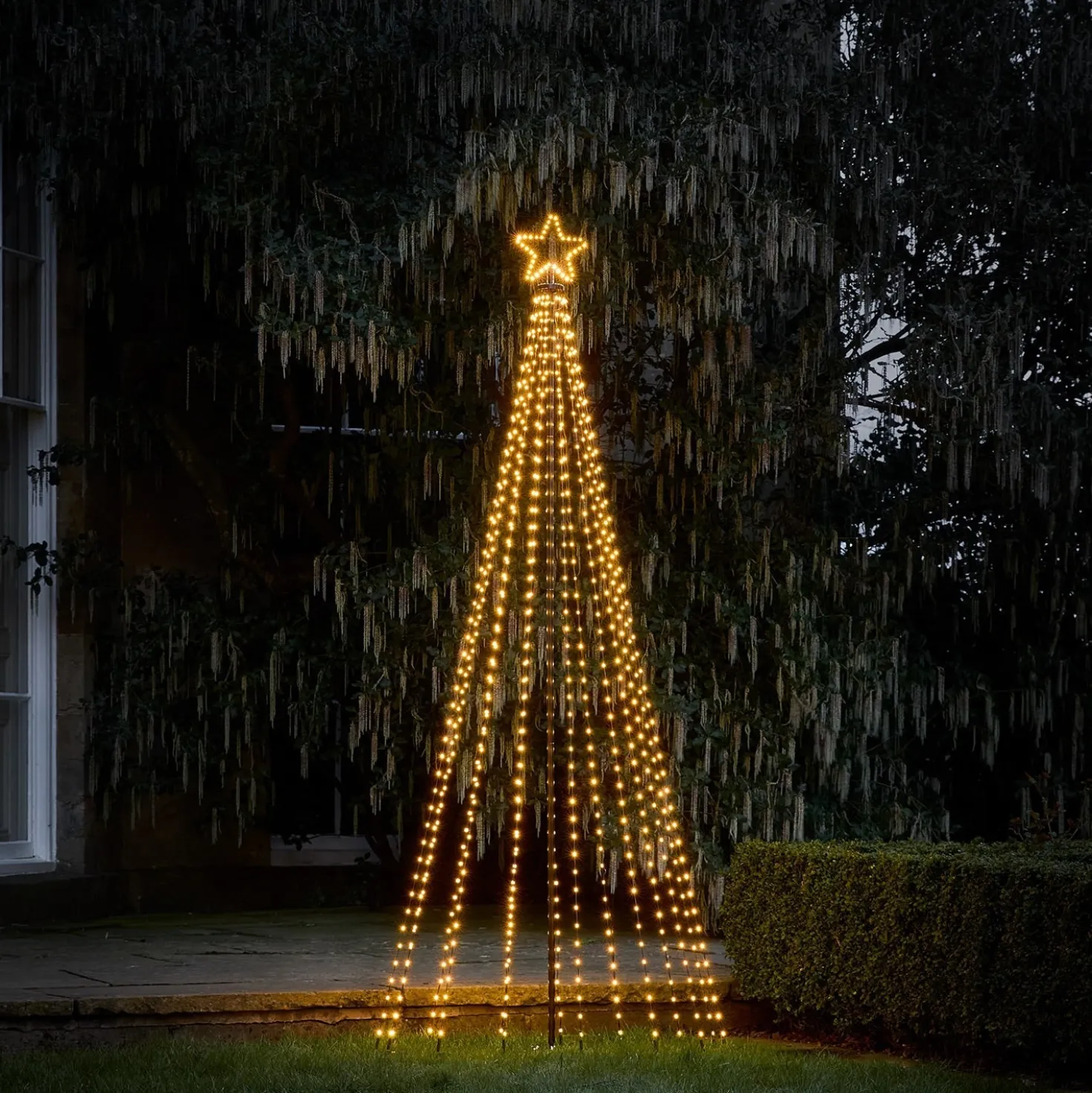 2,4m LED Baum Weihnachtsdeko außen warmweiß