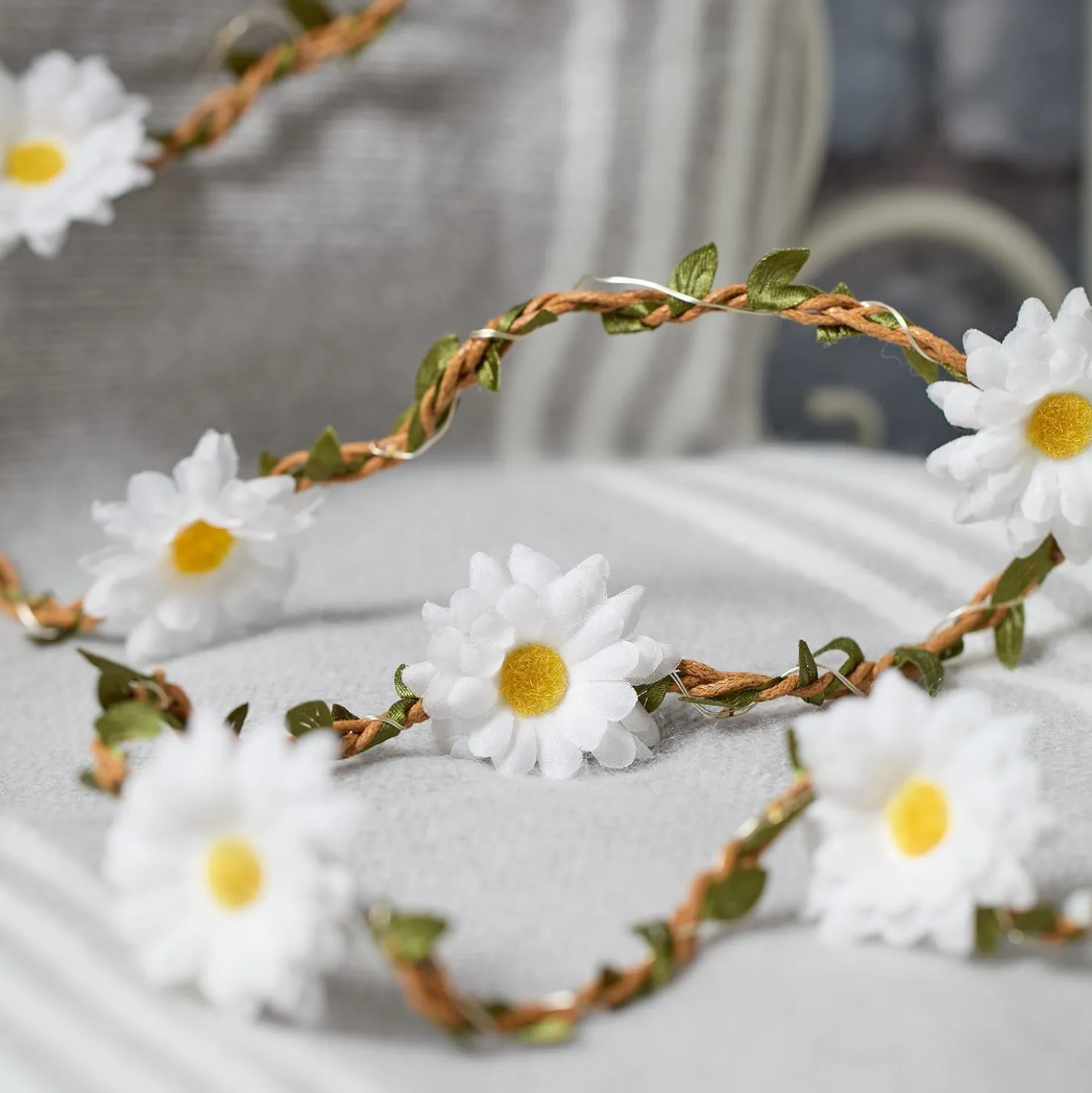 2m LED Micro Girlande Gänseblümchen