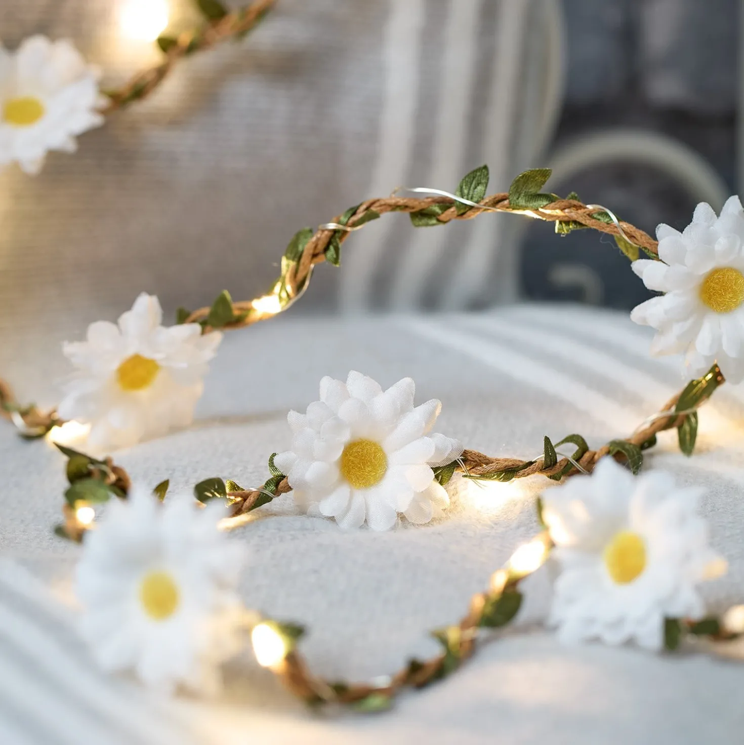 2m LED Micro Girlande Gänseblümchen