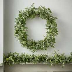2m Weihnachtsgirlande Mistelzweige und Eukalyptus mit Beleuchtung